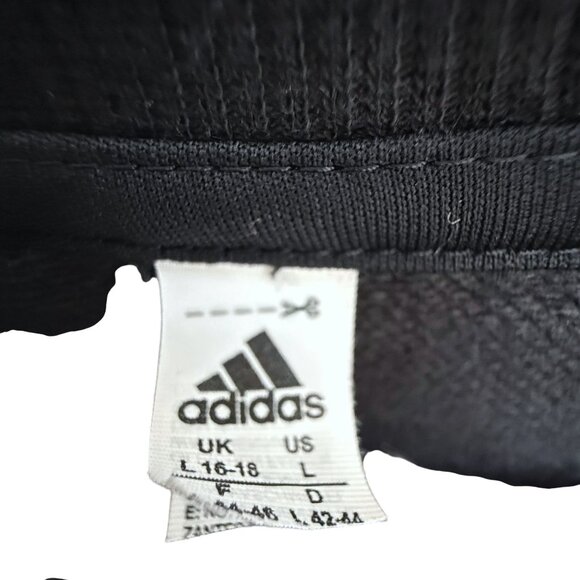 ADIDAS Layered Look Pullover Large Black White French Terry Jersey Tunic Womens - Picture 9 of 9